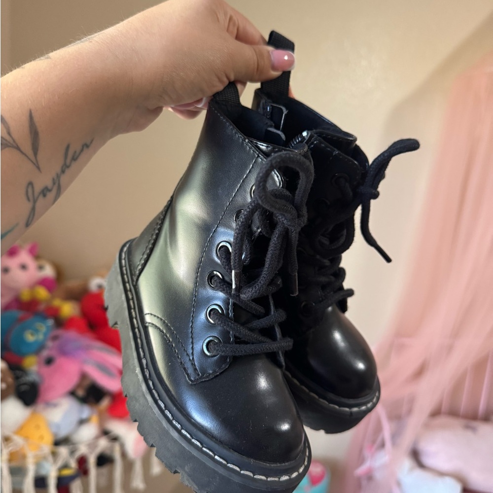 Toddler Black chunky boots